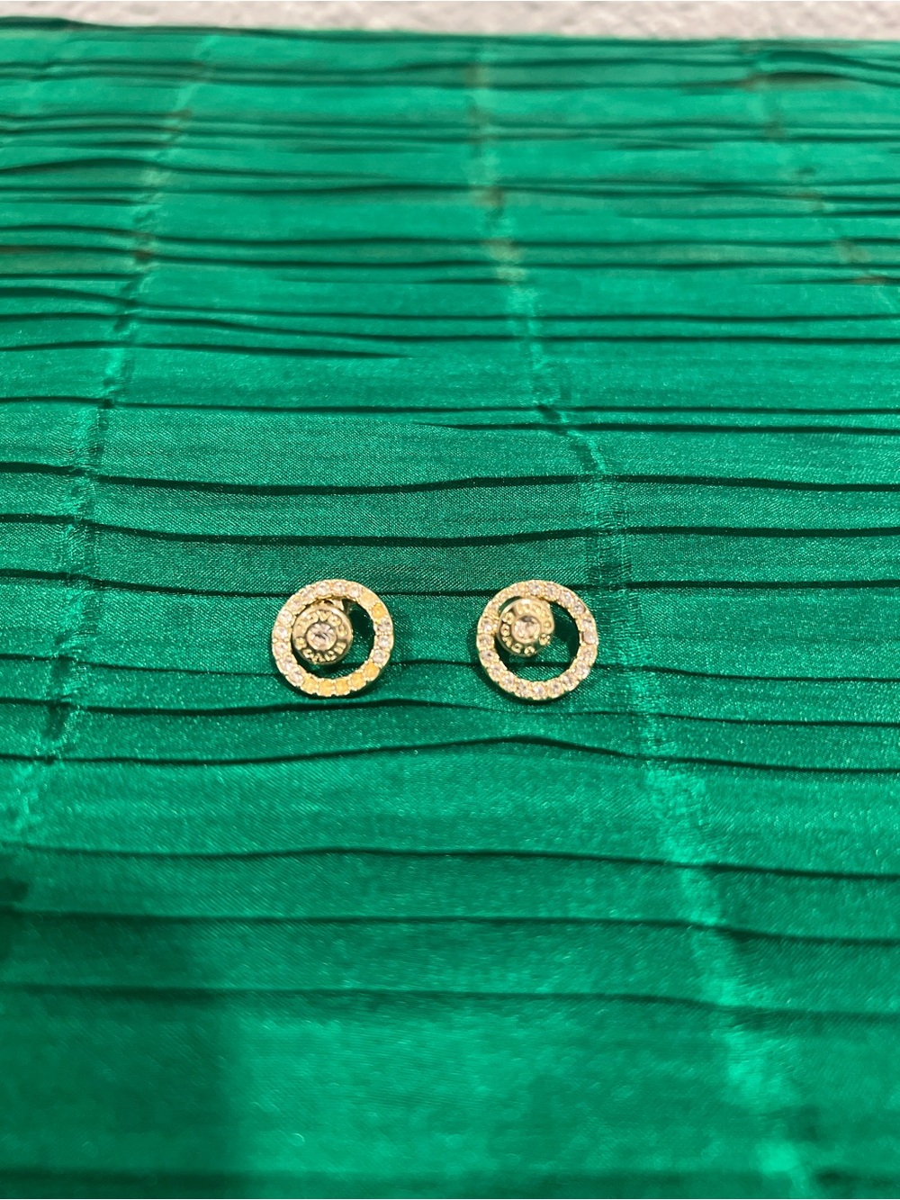 Coach Gold Circular Crystal Stud Earrings - Womens Jewelry